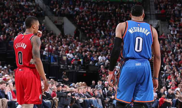 Risultati immagini per lillard e westbrook